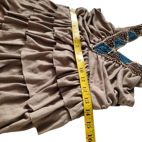 Wet Seal Beaded Flowy Ruffled Boho Top Size Medium - Picture 10 of 10